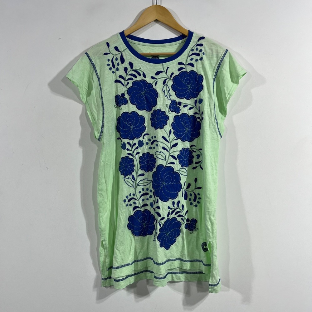 Double D Ranch Western Boho Floral Embroidered Cotton Top Size Medium Country